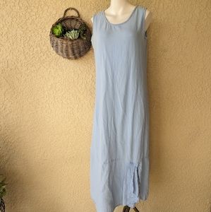 Oh my gauze maxi dress cotton blue size medium